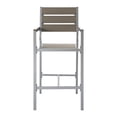 thumbnail image 4 of CorLiving Gallant Weather-Resistant Aluminum and Poly-Wood Stackable Outdoor Bar-Height Chairs, Silver Grey/Taupe (Set of 2), 4 of 8