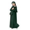 thumbnail image 4 of RXMEKW Muslim Dress Set With Shawl for Girls Long Sleeve Round Neck Ruffle Dress 2-Piece Outfit Pink, 4 of 8