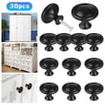 thumbnail image 1 of Clip de Fixation 2/ Boutons d'Armoire de Cuisine Poignées de Tiroir Rondes Quincaillerie d'Armoire Boutons Ronds avec Vis Finition Noire Élégante pour Rangement à la Maison 30 Pcs, 1 of 6