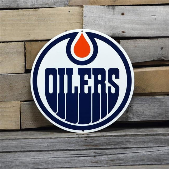 Authentic Street Signs 90210 12 in. Edmonton Oilers Steel Logo