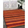 thumbnail image 2 of Ahgly Tapis Rond Abstrait Orange Rouge pour Intérieur, 6 Pieds Rond, 2 of 6