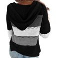 thumbnail image 4 of Womens Pullover Hoodie Sweaters Color Block Long Sleeve Sweatshirts Lounge Hoodie Tops, 4 of 8