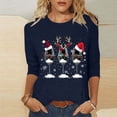 thumbnail image 1 of Amzcrzy Hauts pour Femmes T-Shirts Graphiques de Noël pour Femmes Mode Xmas Col Rond Manches 3/4 Hauts pour Femmes Décontractés Confortables Hauts d'Automne pour Femmes, 1 of 5