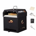thumbnail image 1 of 4 in 1 Outdoor Pizza Oven 2 Layer Detachable Grill Oven 12" Portable Pellet Wood Pizza Maker with Stone, Peel, Cover, Cutter, Cooking Grill Grate, 1 of 8