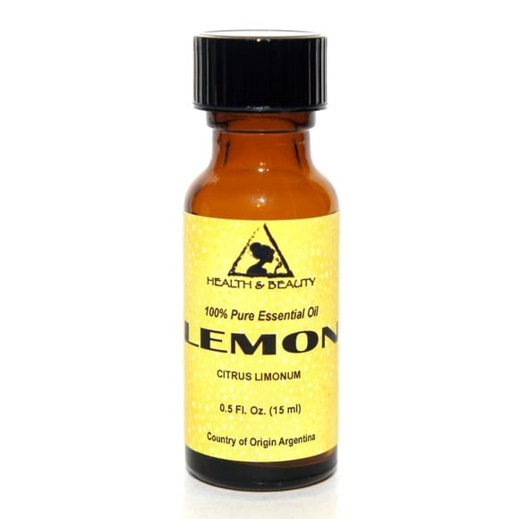 Lemon essential oil aromatherapy 100% pure natural glass bottle 0.5 oz, 15 ml