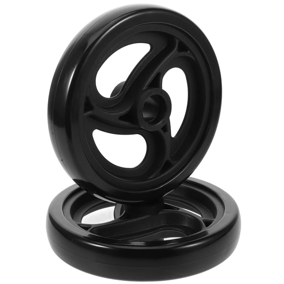 OULII 2pcs Shopping Cart Wheels Plastic Black for Durable Replacement Accessories