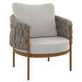 thumbnail image 3 of HOMETRENDS Steel Outdoor Jumbo Rope Club Chair with Cushions, Beige, 3 of 12