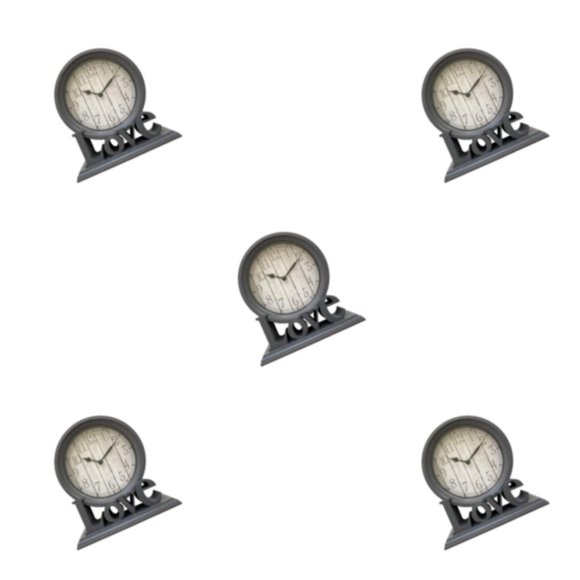 relayinert Horloge de Cheminée Élégante Style Ferme Silencieuse Sans Tic-Tac Gris 5 Pcs
