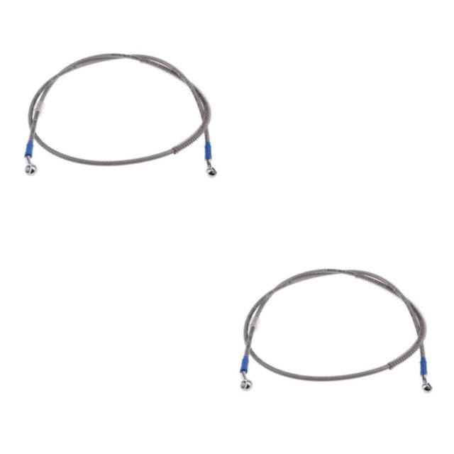 VONKY Motorcycle Brake Oil Hose Line Pipe Fitting Stainless Braided Steel Silver 200cm 2Set