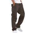 thumbnail image 2 of Men‘s Elastic Waist Loose Fit Lightweight Workwear Casual Cargo Pull On Pants With Multi Pockets, 2 of 5