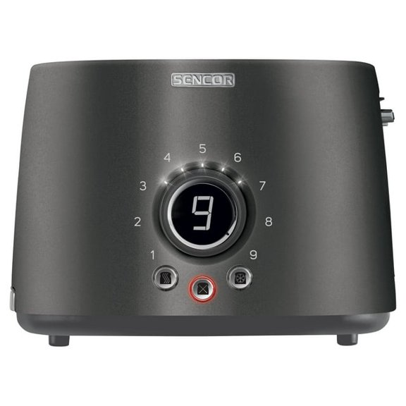 Sencor STS-6058BK 2-Slice Premium Metallic Toaster with Digital Button and Toaster Rack (Black)