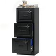 thumbnail image 1 of Classeur Vertical à 3 Tiroirs avec Verrous Indépendants, Armoire de Rangement de Bureau en MDF Noire avec Rails Ajustables pour Formats A4 et Lettre, Design Compact pour la Maison Ou le Bureau, 15,7 Pouces x 39,8 Pouces, 1 of 7