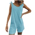 thumbnail image 2 of Styesk Shorts pour Femmes Mode Femme Été Uni Poche Décontracté Sans Manches Combinaison à Bretelles, 2 of 7
