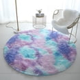 thumbnail image 1 of Hxlamzoo Fluffy Round Area Rug, Soft Tie Dye Rug, Shaggy Colorful Rug, for Bedroom, Living Room, Teen Dorm, Baby Nursery, 1 of 6