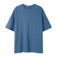 thumbnail image 2 of AherBiu T-Shirts Grande Taille pour Homme Col Ras du Cou Coton Doux T-Shirts Décontractés d'Été Couleur Unie, 2 of 3