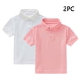 thumbnail image 1 of YUNAFFT Polos pour Enfants Été Décontracté Couleur Unie Manches Courtes Col Rond Lot de 2 Style Décontracté de Tous les Jours, 1 of 9