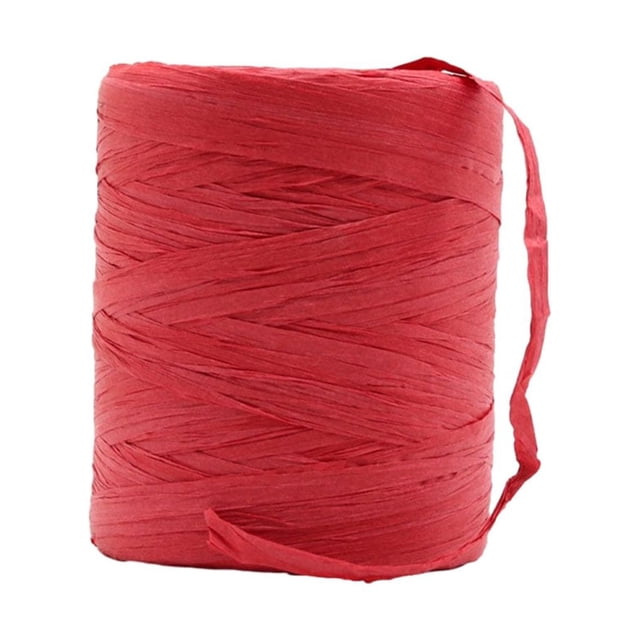 Ruban en Papier Raphia à Grand Application Polyvalent et Facile à Fabriquer pour Cadeau avec Fibre Ruban en Papier Naturel Rouge
