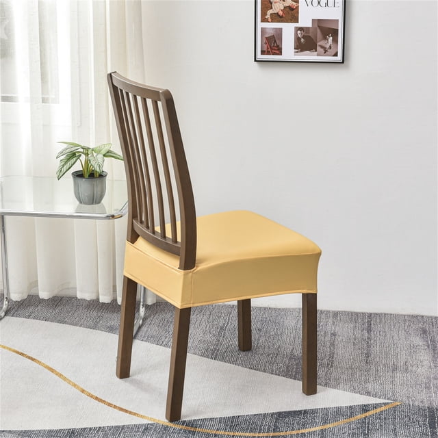 zanvin Waterproof Seat Covers For Dining Room Chairs Set , Leather Chair Seat Slipcovers Dining Chair Cover Removable Washable Chair Protctor Cover, Rear Covers
