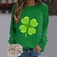 thumbnail image 2 of QIPOPIQ Chandails à Manches Longues pour Femmes T-Shirts de la Saint-Patrick Chandail Shamrock T-Shirt Vert Hauts T-Shirts de la Saint-Patrick Tuniques à Col Rond pour Dames T-Shirts de Fête T-Shirts Graphiques Aubaines, 2 of 4