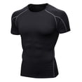 thumbnail image 1 of Yuyuzo Mens T-Shirts Short Sleeve Workout Gym Quick Drying Sports Base Layer Athletic Compression Shirts, 1 of 3