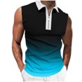 thumbnail image 1 of Plebaso Tank Tops for Men Casual Quarter Zip Collared Tee Shirts Sleeveless Gradient Color Fashion Shirts, 1 of 4