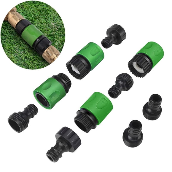 UsRHHA 3/4 Inch Garden Hose Quick Connect Fitting, 10PCS Plastic Water Hose Connectors Set with Leak-Proof Seal, Universal Hose Adapter for Faucets Sprinklers