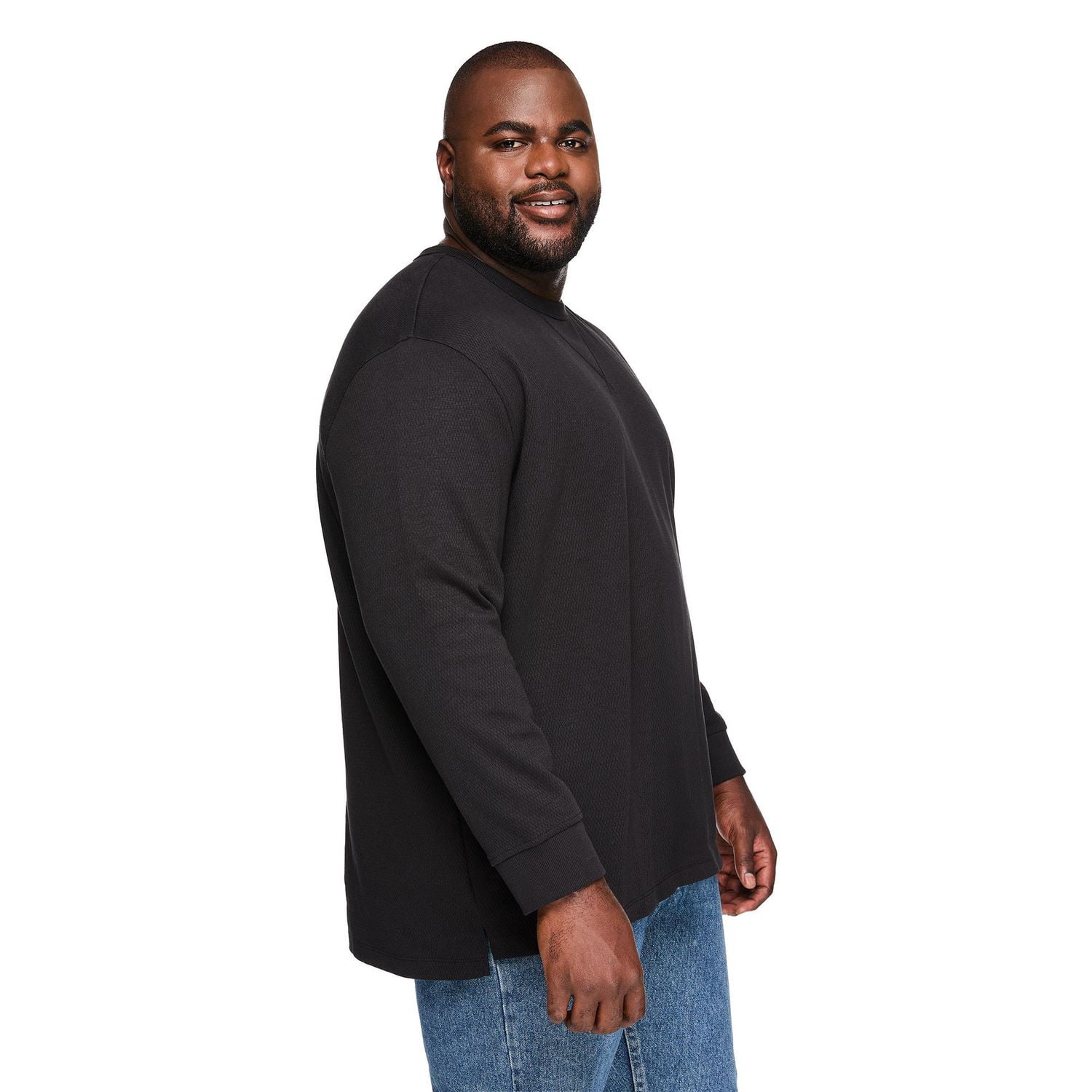 George Big Men's Long-Sleeve Textured T-Shirt