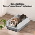 thumbnail image 4 of Grey Grey Stainless Steel Cat Litter Box Semi Enclosed Top Entry Design High Sided To Prevent Scatter For Large Cats Or Obese Pets Easy To Clean, 4 of 6