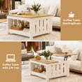 thumbnail image 3 of GUNAITO Lift Top Coffee Table with Storage Cabinet and 2 Compartments for Living Room, White, 31.5''Hx31.5''W in, 3 of 9