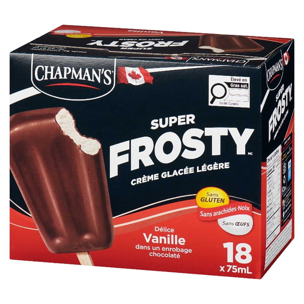 Chapman's Super Frosty Barres de Crème Glacée Légère en Boîte 18 x 75mL