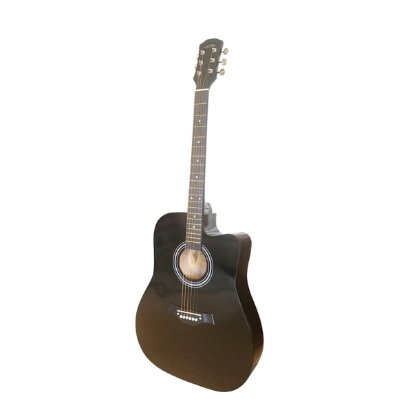 Brand New Black Beginner Acoustic Guitar 41 inch full size with Bag, 5 picks, Basic chord scale