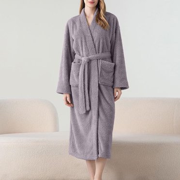RXIRUCGD Robe de Chambre Longue Épaissie et Confortable pour Femme, Tenue d'Intérieur ( Violet, Taille : M )