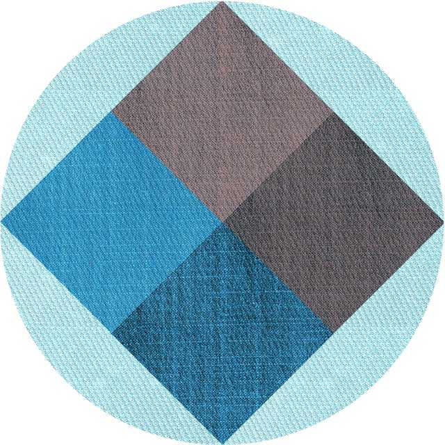Ahgly Company Tapis Rond Lavable en Machine Intérieur Transitionnel Bleu Acier, 3 Pieds Rond