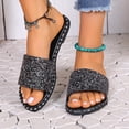 thumbnail image 1 of Cameland Women's Summer New Plus Size Frosted Sequin Line Over Beach Flats Light Sandals, 1 of 9