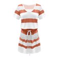 thumbnail image 4 of Bigersell Robes d'Invitée de Mariage Grande Taille Offres Femme Col Rond Manches Courtes Mini Robe T-Shirt Style D-16 Robes de Cocktail Robes Régulières d'Été pour Dames, Orange TG, 4 of 4