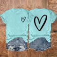 thumbnail image 2 of fatyb T-Shirts Cœur pour Femmes Manches Courtes Col Rond T-Shirt Graphique Été T-Shirts Décontractés Imprimés pour Femmes, 2 of 3