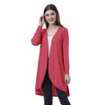 thumbnail image 1 of Moomaya Womens Full Sleeve Hi-Lo Shrug Rounded Hem Long Cotton Summer Cardigan, 1 of 7