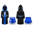 thumbnail image 1 of Fldy Kids Boys Boxing Uniform Set 2Pcs Boxing Robe And MMA Shorts Boxer Costume Halloween Outfit Black Blue Silver 6, 1 of 4
