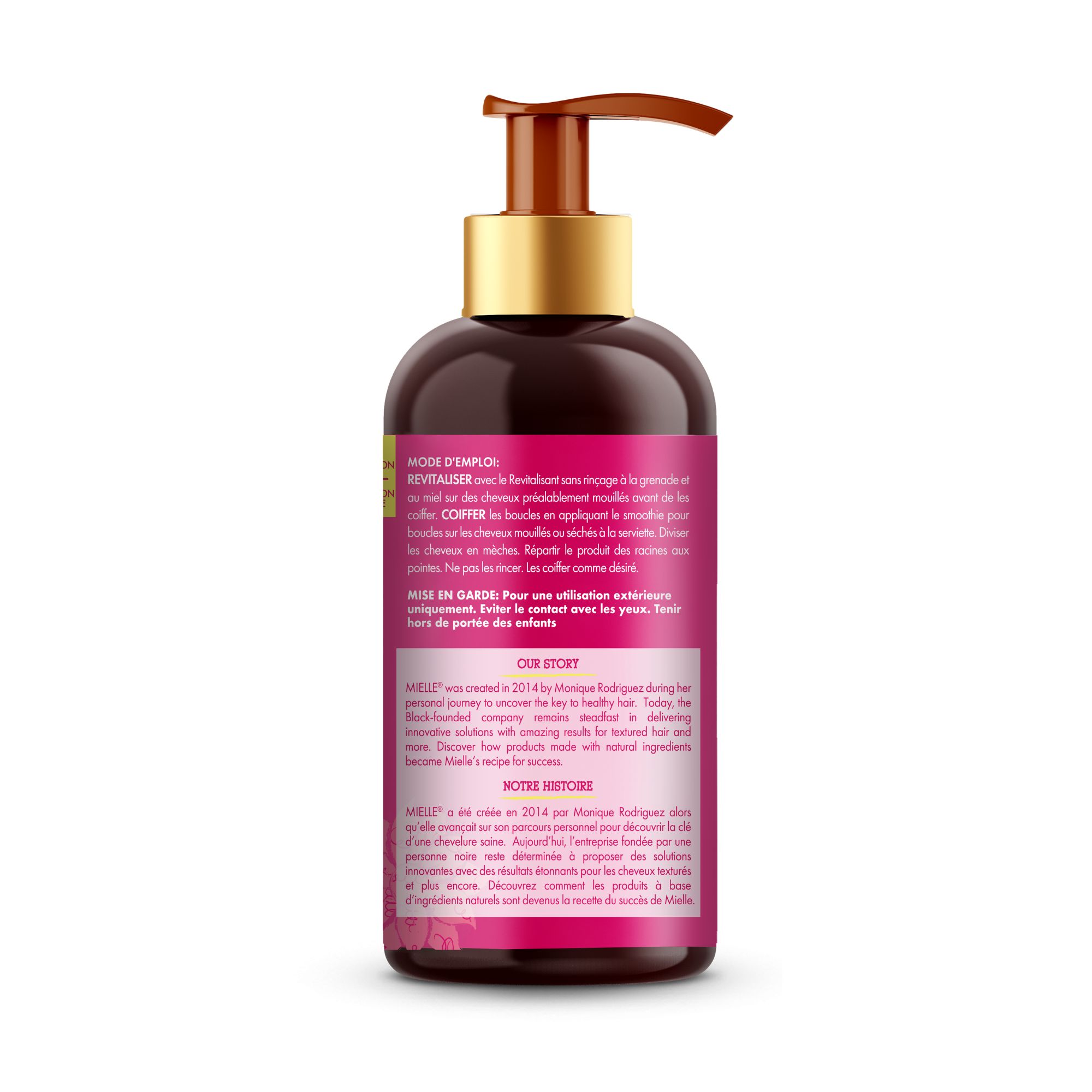 Mielle Smoothie pour boucles à la grenade et au miel – Crème hydratante pour définition et contrôle des frisottis – 12 fl oz / 355 mL
