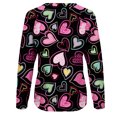 thumbnail image 4 of Qertyioot Chandail de la Saint-Valentin pour Femmes, Blouse à Manches Longues Imprimée Col Rond Tunique Décontractée, 4 of 5