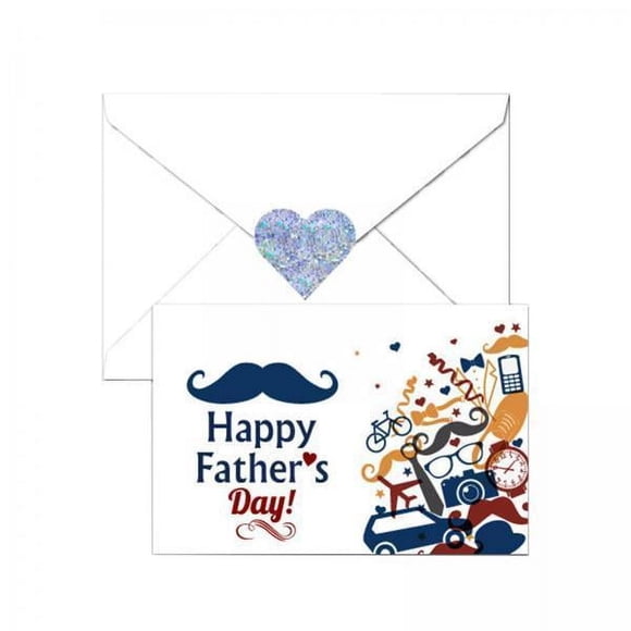 GUOOL 4xFather's Day Card Includes Envelope Holiday Greeting Card for Dad Men Father White