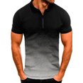thumbnail image 1 of Innerwin Polo Shirt Lapel Neck Mens Tops Sport Zipper Basic T Shirts Light Gray 3XL, 1 of 2