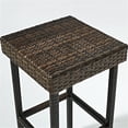 thumbnail image 3 of Modern Marketing Concepts Palm Harbor Tabouret de Bar en Osier d'Extérieur - Ensemble de 2, Brun, 3 of 5
