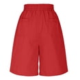 thumbnail image 5 of Summer Clearance! Womens Plus Size Pants,Summer Pants for Womens,Ladies' Summer Fashionable Design Casual And Comfortable High Waisted Loose Drawstring Multi Pocket Five Quarter Pants, 5 of 5
