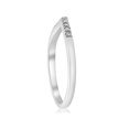 thumbnail image 2 of 1/8 ct Curved Diamond Contour Wedding Engagement Notched Ring 14K White Gold, 2 of 4