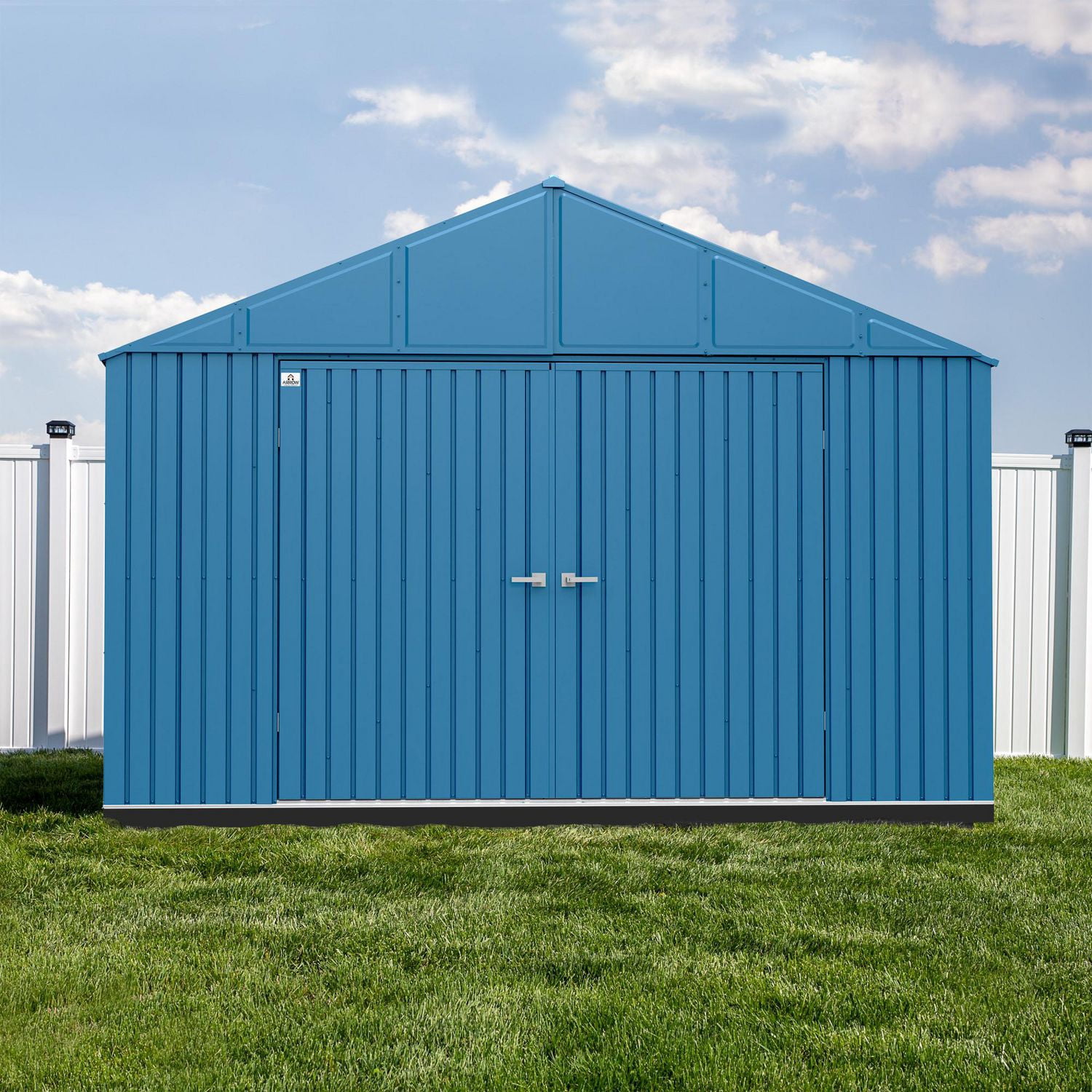 Abri de rangement en acier Arrow Elite, 12 x 12 pi, Bleu Gris