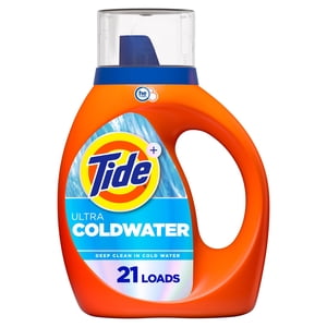 Tide Ultra Coldwater Liquid Laundry Detergent, Original Scent, Laundry Detergent Liquid Formulated for Cold Water, 887 mL, 21 Wash Loads