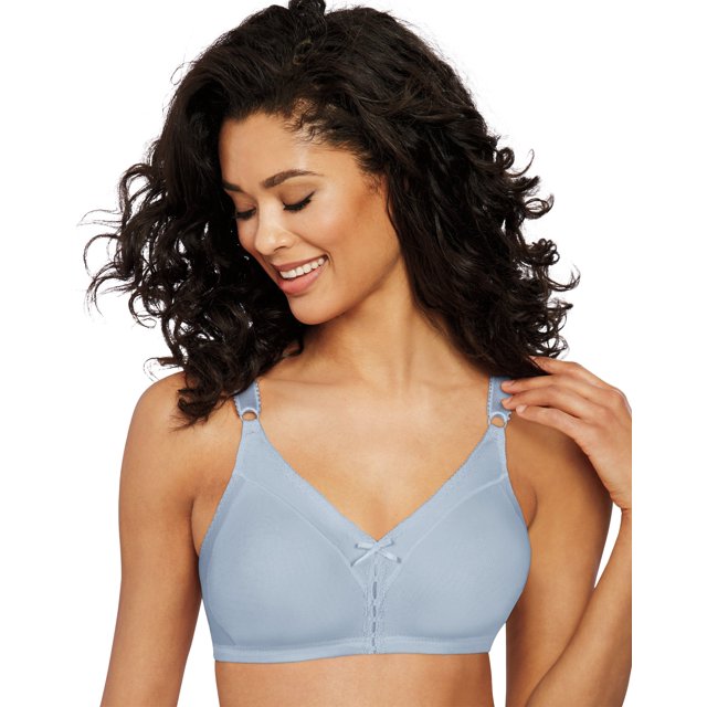 Bali Womens Cotton Double Support Wirefree Bra, 38B, Blue Flight