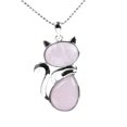 thumbnail image 1 of Natural Stone Necklaces Pendants for Women Cute Cat Shape Beads Chain Jewelry, 1 of 6