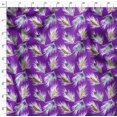 thumbnail image 4 of Soimoi Purple Silk Fabric Print Feather Decor Fabric Printed Yard 42 Inch Wide, 4 of 6